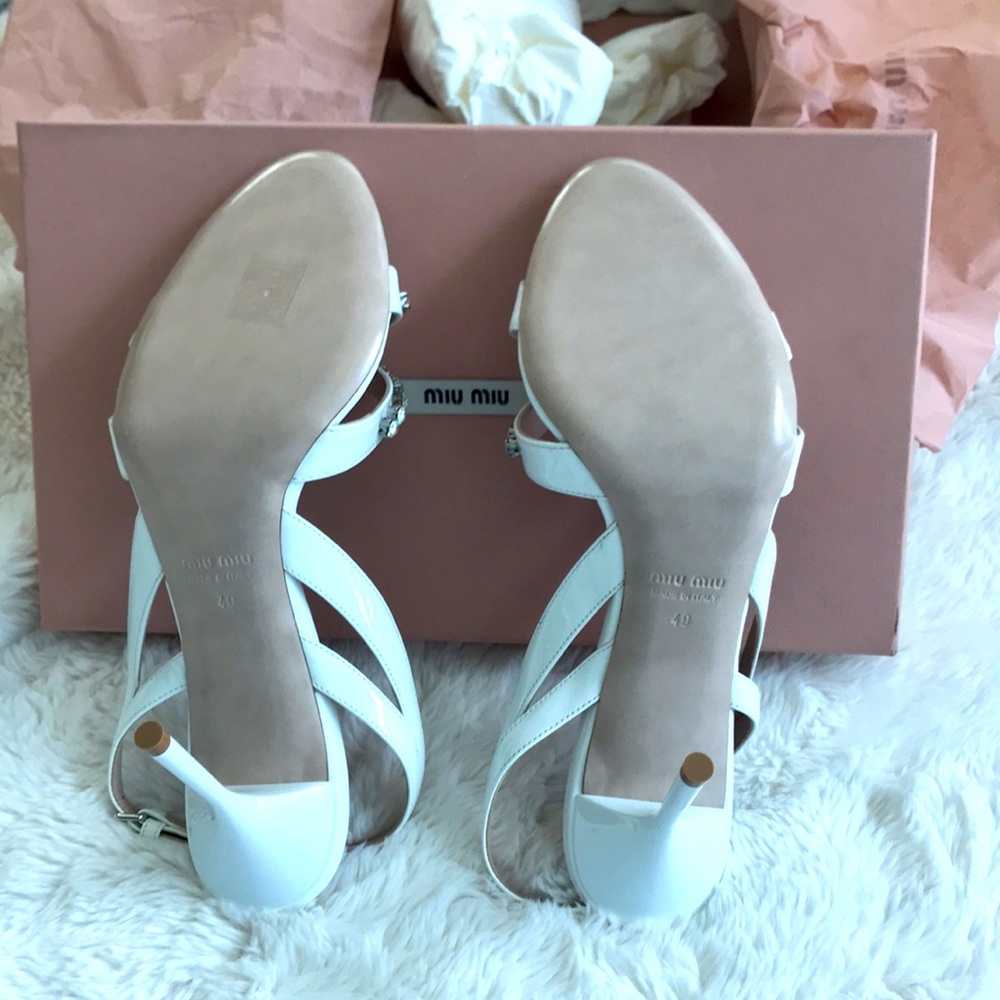 Brand New. Miu Miu White Patent Wave 41 Jewelled … - image 2